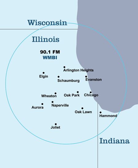 WMBI Coverage Map